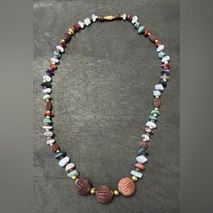 Jade, Rose Quartz, Tiger Eye, Amethyst, Cornelian, TeakWood, Aventurine Necklace